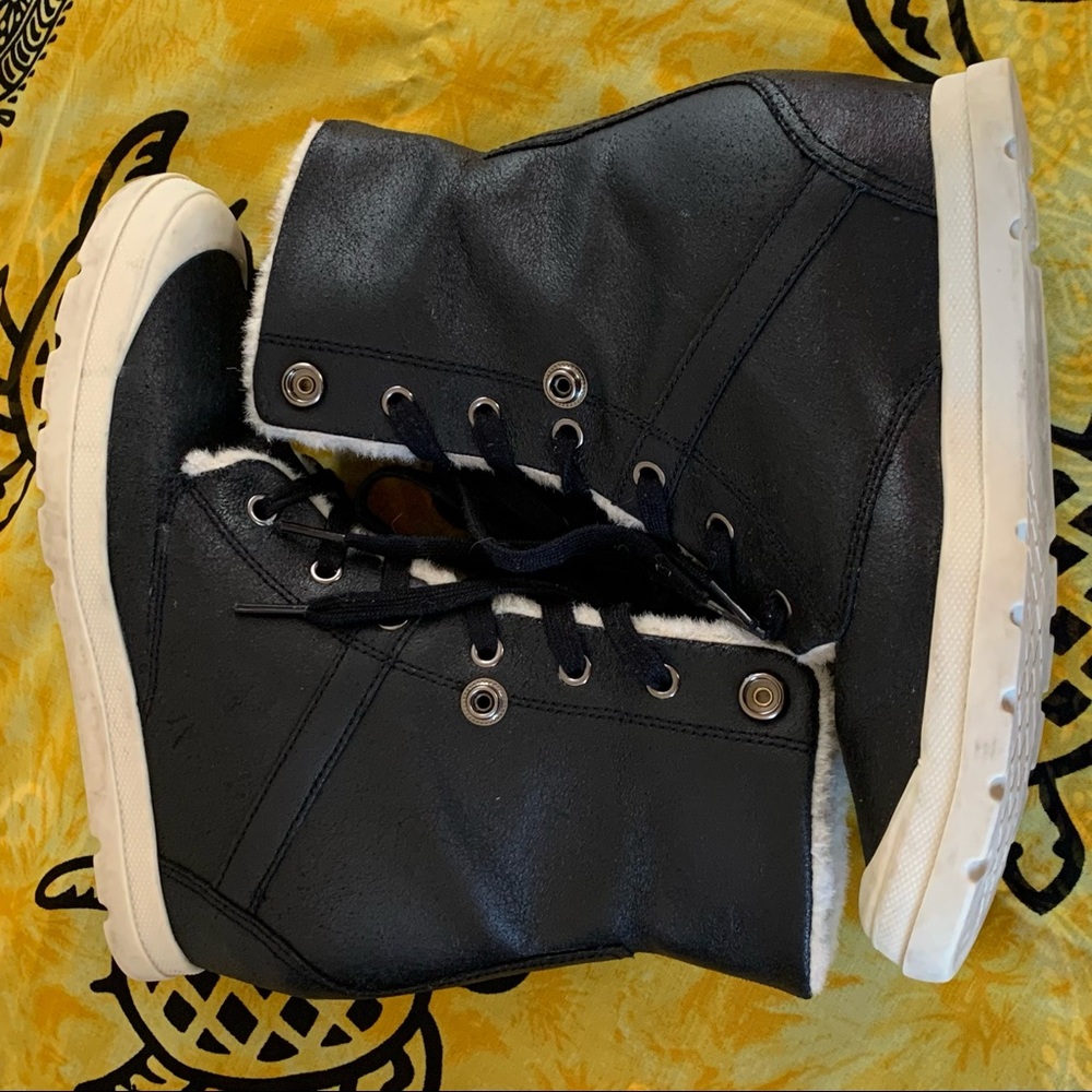 Palladium Leather Ecuador Pilot Wedge Winter Boots - Picture 7 of 13
